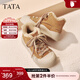 他她（TATA）板鞋2025冬厚底運動(dòng)女鞋加絨保暖休閑鞋棉鞋子CJF01DD5 棕色（仿毛里） 37
