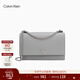 Calvin Klein【新年禮物】通勤單肩包荔枝紋包包金屬搭扣鏈條翻蓋CK女包斜挎包