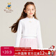 Classic Teddy精典泰迪女童打底衫兒童T恤長(cháng)袖中大童裝淑女衣服百搭 白色 140 