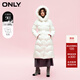 ONLY冬季90白鵝絨連帽抽繩直筒中長(cháng)款羽絨服女|123412026 S00 白色 S 160/80A