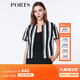 PORTS寶姿 春夏新品女裝圓領(lǐng)短袖袖條紋針織外套LA8J066FFT004 黑色條紋 S (4)