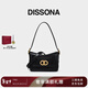 DISSONA迪桑娜女包DD流金腋下包手提單肩包真皮斜挎包時(shí)尚【情人節禮物】 黑色