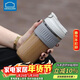 樂(lè )扣樂(lè )扣（LOCK&LOCK）咖啡杯耐熱玻璃水杯子男女學(xué)生便攜式雙飲吸管杯隨手杯500ML灰色