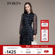 PORTS寶姿秋冬新款優(yōu)雅長(cháng)袖波點(diǎn)連衣裙LM9D051NPP067 丈青印花 S (4)