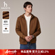哈吉斯（HAZZYS）男裝 秋冬款簡(jiǎn)約休閑男外套拉鏈開(kāi)衫連帽衛衣男ABTZE0CDX33 棕色BW XL （180/100A 50）