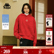 卡帕（Kappa）背靠背馬年新款套頭帽衫女復古運動(dòng)新年紅色衛衣長(cháng)袖K0E22MT38