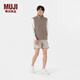 MUJIWalker 男式 發(fā)熱復合 背心 男士男款馬甲坎肩馬夾 冬季 深咖啡棕色 M (170/92A)