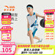 安踏兒童套裝男大童裝2026年夏季速干透氣籃球套比賽套裝 純凈白/湖光藍-1 160