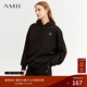 AMII女裝2025冬季新款連帽衛衣束腳衛褲長(cháng)褲套裝女抓毛薄絨休 黑色（衛衣） XL 170/92A