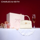 CHARLES&KEITH鱷魚(yú)紋凱莉包手提斜挎婚包包女包生日禮物新年禮物CK2-50270880-1 Ivory象牙色 S