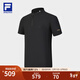 FILA 斐樂(lè )官方男子針織短袖衫2024夏新款戶(hù)外運動(dòng)涼感防曬基礎T恤 深黑-BK M 170/92A/M
