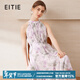 愛(ài)特愛(ài)（EITIE）溫柔端莊植物印花A字擺掛脖無(wú)袖連衣裙夏季新款女裙B2507670 香芋紫91 S (155)