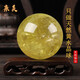 親美巴西天然黃水晶球擺件 水晶工藝品禮品家居裝飾品 靈擺原石打磨 精選直徑10CM(附證書(shū))