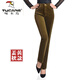啄木鳥(niǎo)（TUCANO）高腰彈力寬松直筒褲燈芯絨女褲條絨褲子長(cháng)褲中老年休閑褲秋冬厚款 姜黃色單褲9012 29