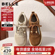百麗（Belle）復古百搭高幫鞋女2026春新商場(chǎng)同款厚底增高休閑板鞋F1R1DAM6 杏色 38