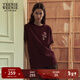 Teenie Weenie小熊女裝t恤2025夏季寬松白色休閑圓領(lǐng)短袖上衣 酒紅色 L