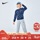 NIKE3BRAND 耐克男女童紅色拜年服衛衣+長(cháng)褲2件套春季兒童休閑套裝