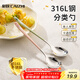 彩致（CAIZHI）316L不銹鋼卡通分類(lèi)勺湯匙分色勺子圓底餐勺飯勺湯勺 2支裝CZ3479