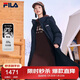 FILA 斐樂(lè )官方女子羽絨服2025年冬季中長(cháng)款連帽防寒保暖鴨絨外套