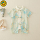 G.duck童裝嬰兒衣服夏季冰絲新生兒連體衣薄款中國風(fēng)周歲禮服寶寶漢服 藍色 73cm 建議7-9個(gè)月13-18斤