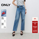ONLY2025秋季新款休閑百搭爆款高腰直筒九分牛仔褲女|125149027 J33 350水洗牛仔藍 XS XS標準褲長(cháng)