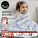 nest designs蛇年新生兒包巾哈衣嬰兒被子隔尿墊口水巾生肖滿(mǎn)月禮 四季薄被110*140cm