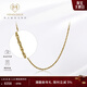 MONOLOGUE獨白足金復古黃金素鏈項鏈方形水波紋鏈MR393情侶毛衣鏈送新年禮 45cm