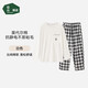 松山棉店松團兒家居服男女士長(cháng)袖套裝莫達爾棉抗靜電不易粘毛睡衣睡褲