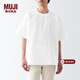 MUJI男式 涼感 圓領(lǐng)短袖T恤 舒適涼爽 男夏裝t恤 ACC25A3S 白色 XL (180/104A)