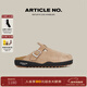 ARTICLE NO.【辛芷蕾同款】勃肯拖鞋包頭半拖鞋軟底厚百搭輕復古牛皮鞋情侶款 沙丘米褐 建議正碼正拍 43