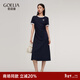 歌莉婭連衣裙女夏2025新款通勤穿搭學(xué)院風(fēng)簡(jiǎn)單大方裙子1E7J4H160 99U深藍 XS