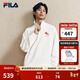 FILA 斐樂(lè )情侶款男女套頭衛衣2026春新款休閑海棠花半開(kāi)襟紅色新年T恤 蒸汽白-IV L 175/96A/L