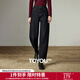 初語(yǔ)牛仔褲女2025冬季新款原色不易褪色抓絨保暖顯瘦廓形香蕉褲 牛仔原色 29