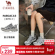 駱駝（CAMEL）情侶穿搭[追尋2.0]慢跑鞋男女2025透氣復古緩震旅游運動(dòng)跑步鞋 K25B097058，象牙色/銀白 ，女 37