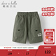 戴維貝拉（DAVE＆BELLA）男童五分褲兒童吸濕速干褲子夏裝新款中大童短褲小男孩休閑褲 灰綠【現貨】 140 cm（建議身高130-140cm）