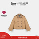 蔻馳（COACH）【新年禮物】奧萊女士經(jīng)典標志領(lǐng)短款風(fēng)衣 卡其色 S
