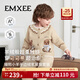 嫚熙（EMXEE）兒童家居服半邊絨男女童寶寶加厚加絨保暖睡衣套裝秋冬季 可可熊-燕麥奶色 前開(kāi) 110 cm （3-4歲，建議體重14-17kg）