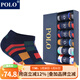 POLO正品6雙\盒潮流格子襪子男士春夏淺口低幫短襪吸汗透氣薄款男船襪 型號【8894】六色 6雙 均碼 39-44