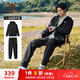 駱駝（CAMEL）加絨連帽運動(dòng)服男裝防潑水休閑兩件套 C14CF0L4604 幻影黑 L