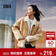 森馬（Semir）外套女冬季斜挎包分割仿麂皮仿羊羔毛2025巴恩風(fēng)夾克109725108022