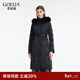 歌莉婭（GOELIA）長(cháng)款羽絨服女今年冬季保暖白色鵝絨連帽外套1BDC8D840 00B黑色 S