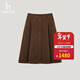 哈吉斯（HAZZYS）女裝 2025冬季新款女士復古燈芯絨A字半身裙女ABQST0CDT07 棕色BW S (155/68A 36)