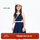 little MO&Co.抑菌 童裝夏裝背帶裙女童解構無(wú)袖連衣裙兒童裙子休閑 科技藍 120 120/56