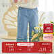 戴維貝拉春裝女童牛仔直筒褲兒童洋氣闊腿褲小童寶寶褲子