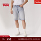 Levi's李維斯25年新款男士簡(jiǎn)約休閑405經(jīng)典直筒復古牛仔短褲 淺藍色 30 (12)