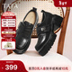 他她（TATA）小皮鞋2026春季新款豆豆鞋黑色厚底女鞋樂(lè )福鞋子CHY07AM6 黑色 41