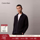 Calvin KleinJeans秋冬男士商務(wù)休閑青年通勤ck肌理感純棉立領(lǐng)針織開(kāi)衫外套 CEF-藏青 M
