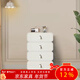 崇耐創(chuàng  )意新款奶油風(fēng)實(shí)木五斗柜客廳臥室靠墻抽屜收納柜簡(jiǎn)約整裝四斗櫥 奶油白60cm寬 5層
