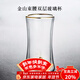 容山堂綠茶杯雙層玻璃水杯描金山巒茶杯觀(guān)山果汁杯大號泡茶杯防燙