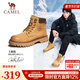 駱駝（CAMEL）【王俊凱同款】馬丁靴男新款百搭男士大黃靴戶(hù)外徒步工裝登山靴子 GE122W7757T 金黃色 (男款) 42